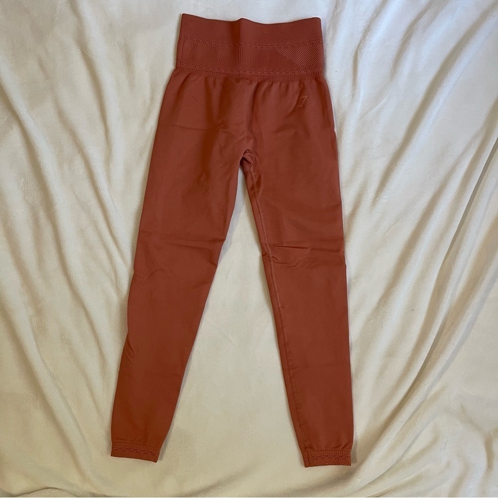 Gymshark Coral/Orange Studio Leggings - Picture 2 of 13
